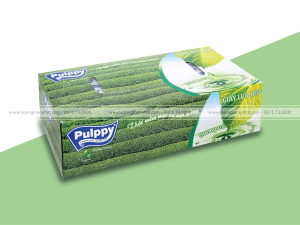 in hộp giấy rút Pulppy hương trà