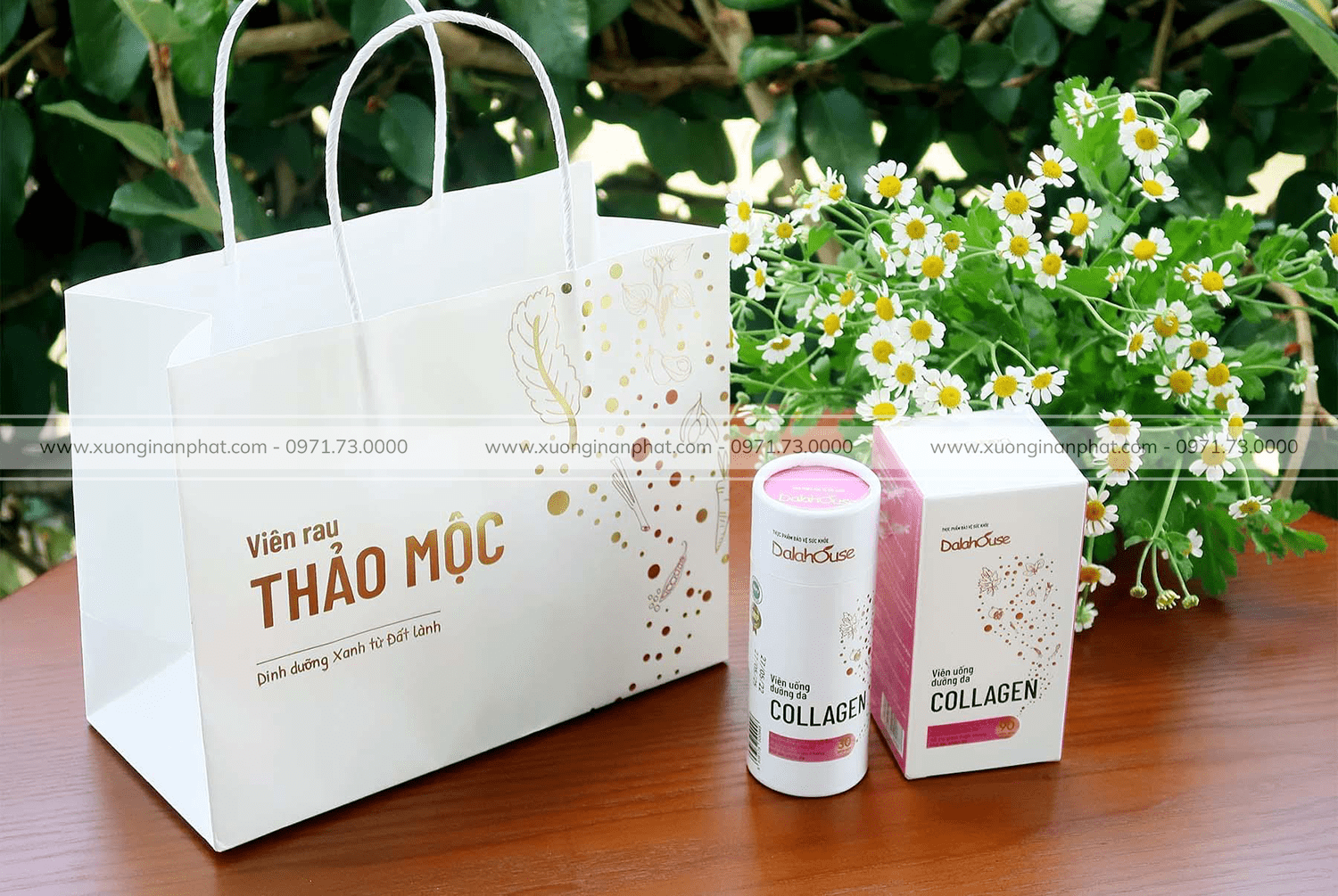 in hộp tròn Viên Rau Thảo Mộc