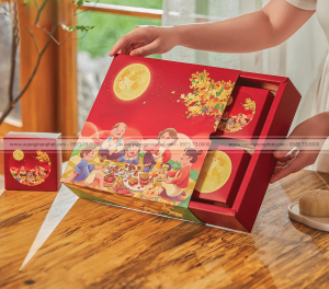 in hộp giấy rút bánh trung thu Thỏ