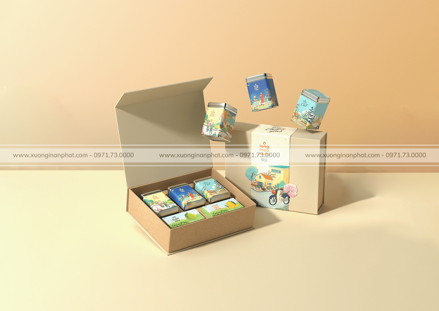 in Hộp Quà Tết Ô Long Mùa Xuân